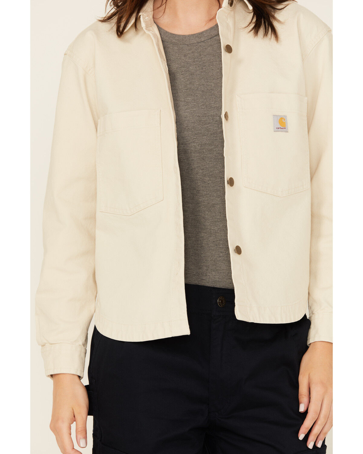 Carhartt Women's Rugged FleX™ Loose Fit Heavyweight Duck Long Sleeve Button-Down Overshirt