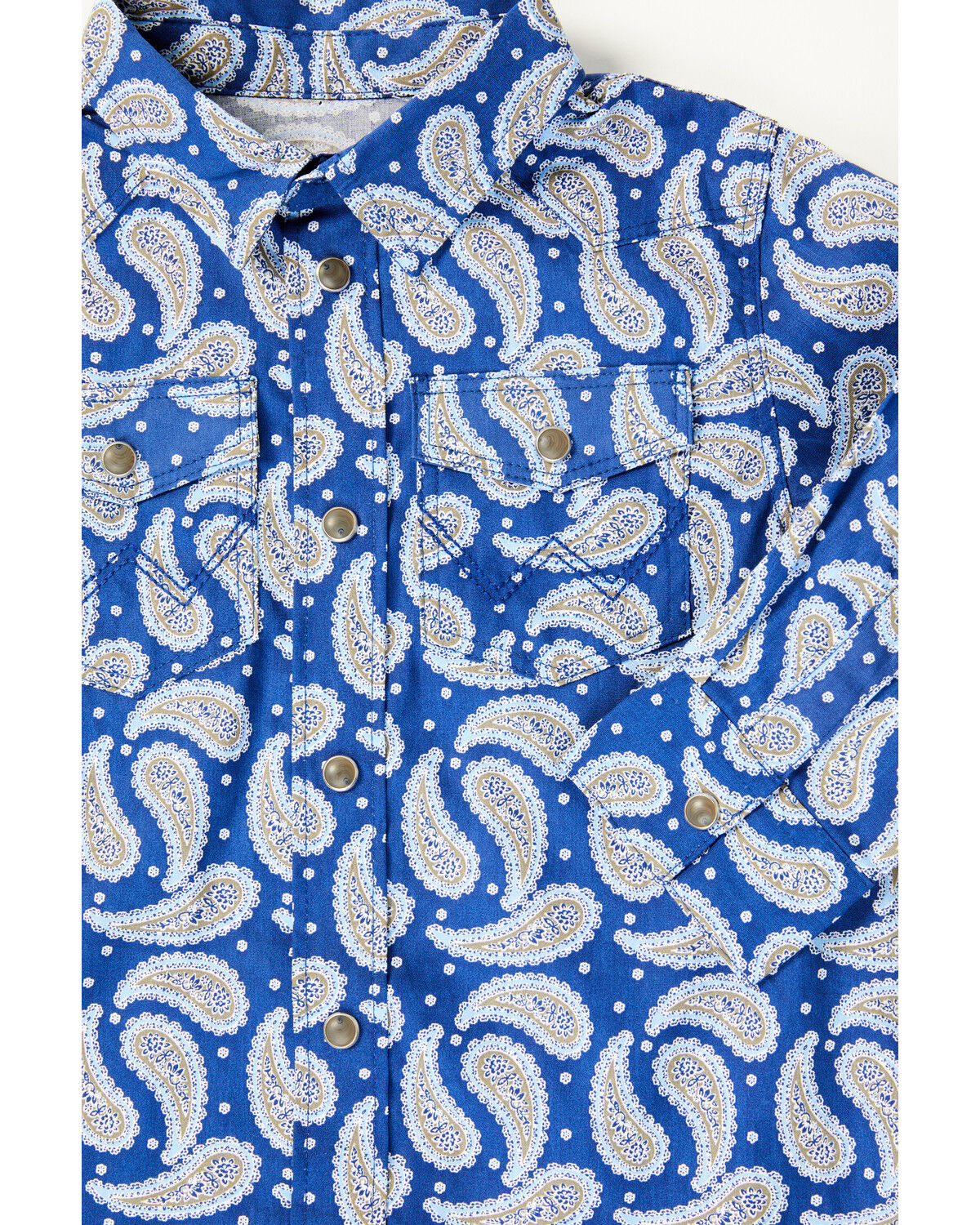 Wrangler Toddler Boys' Paisley Print Long Sleeve Snap Western Shirt