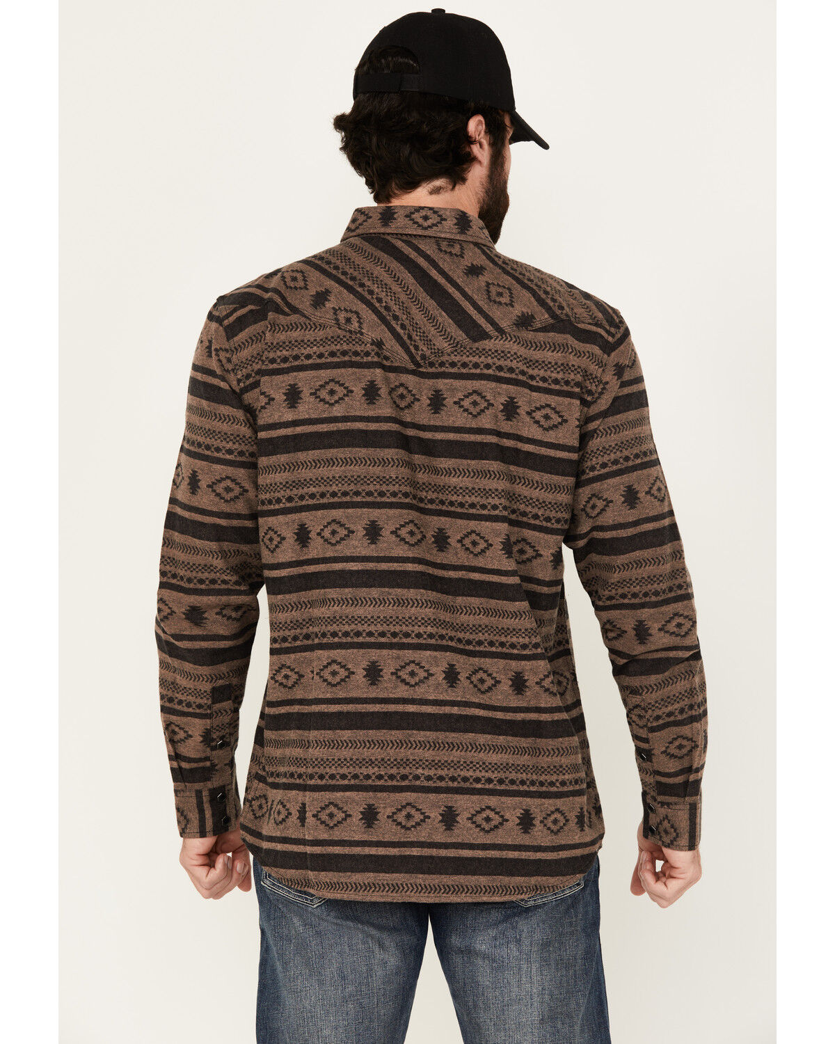 Moonshine Spirit Men's Deer Valley Southwestern Striped Long Sleeve Snap Western Shirt