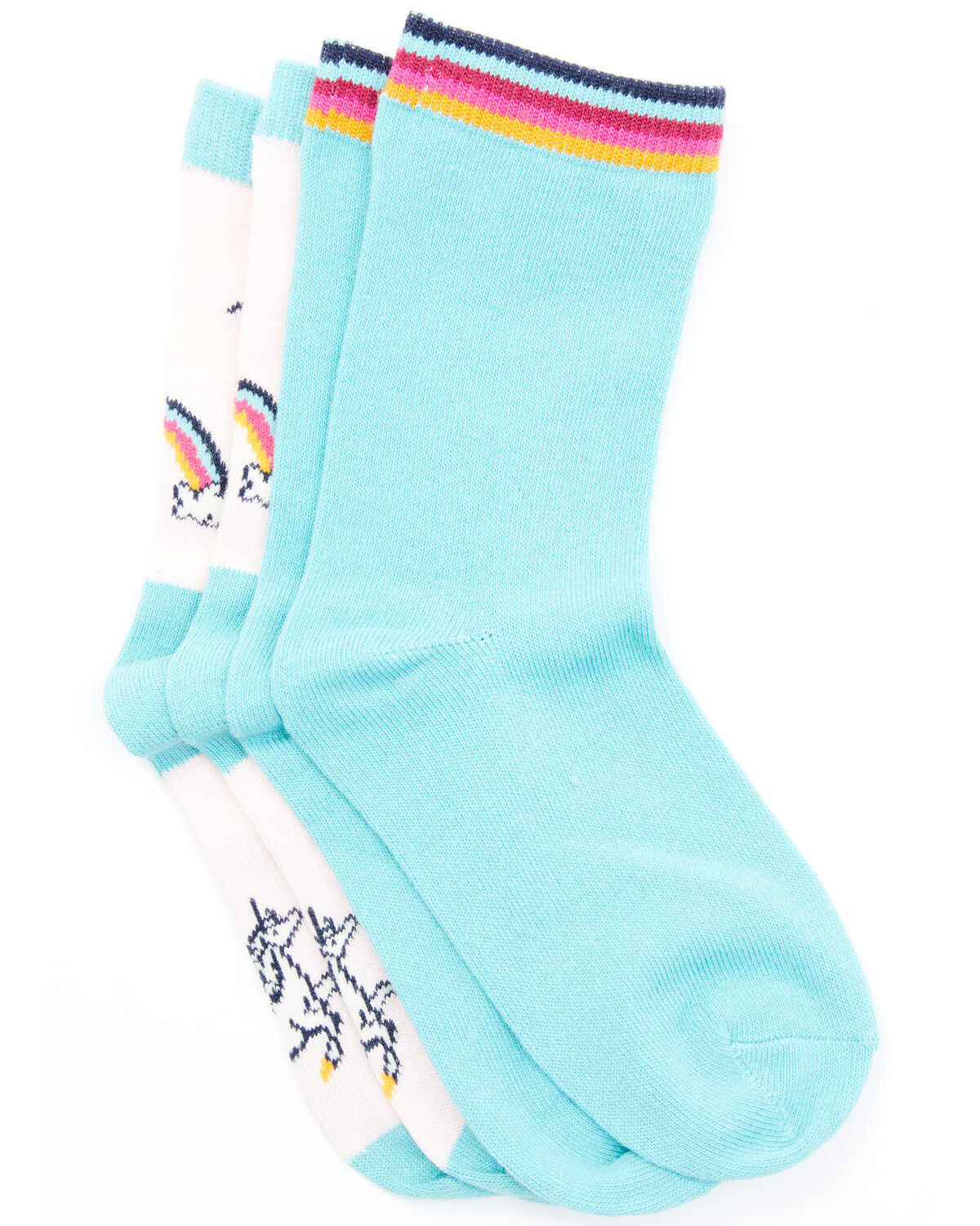Shyanne Girls' Rainbow Crew Socks - 2 Pack