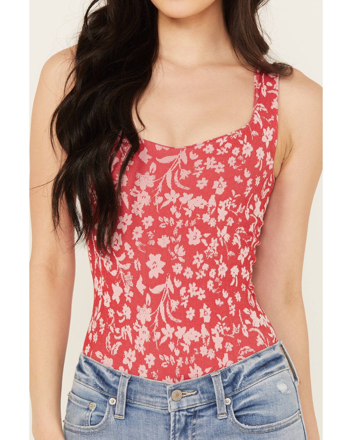 Free People Women's Clean Lines Printed Bodysuit