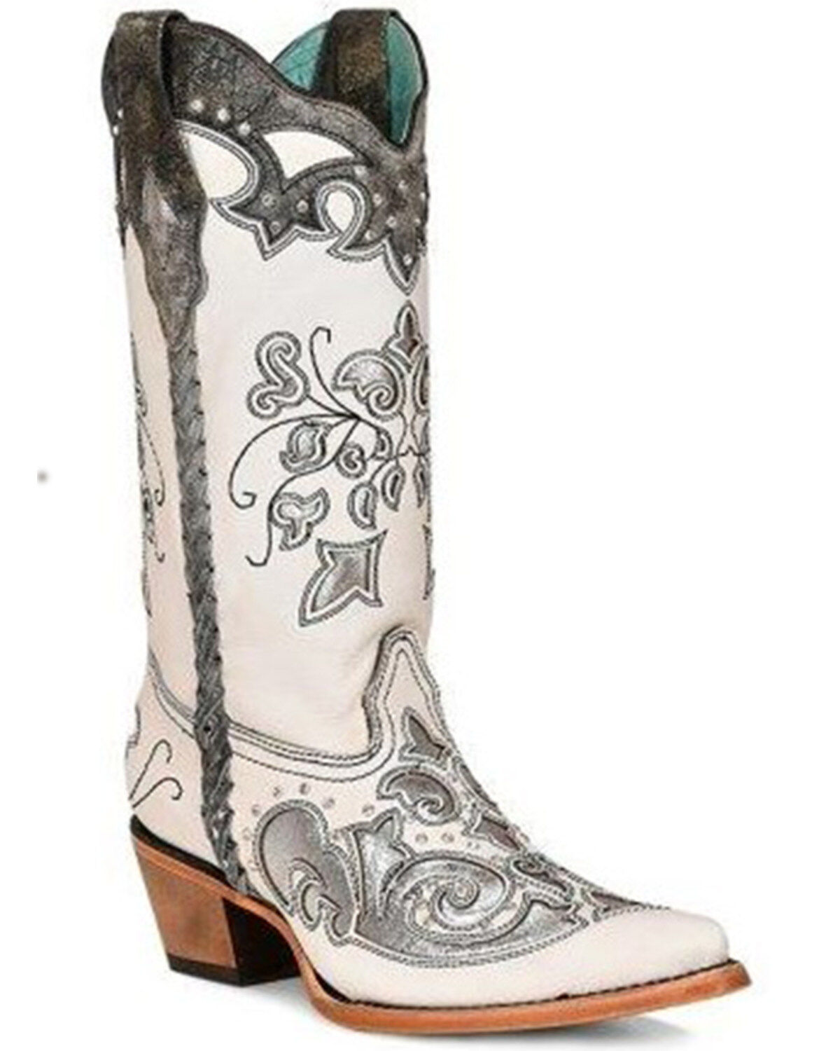 Corral Women's Floral Inlay Western Boots - Snip Toe
