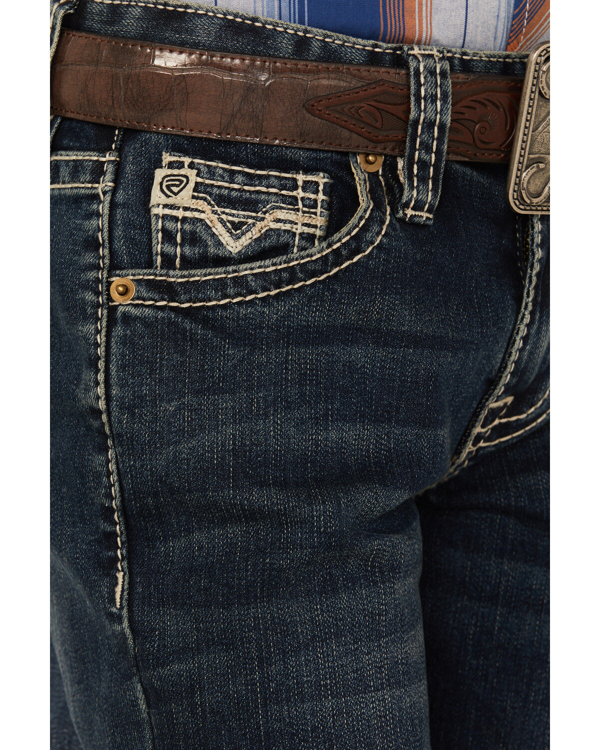 Rock & Roll Denim Boys' Dark Wash Raised Denim Bootcut Jeans