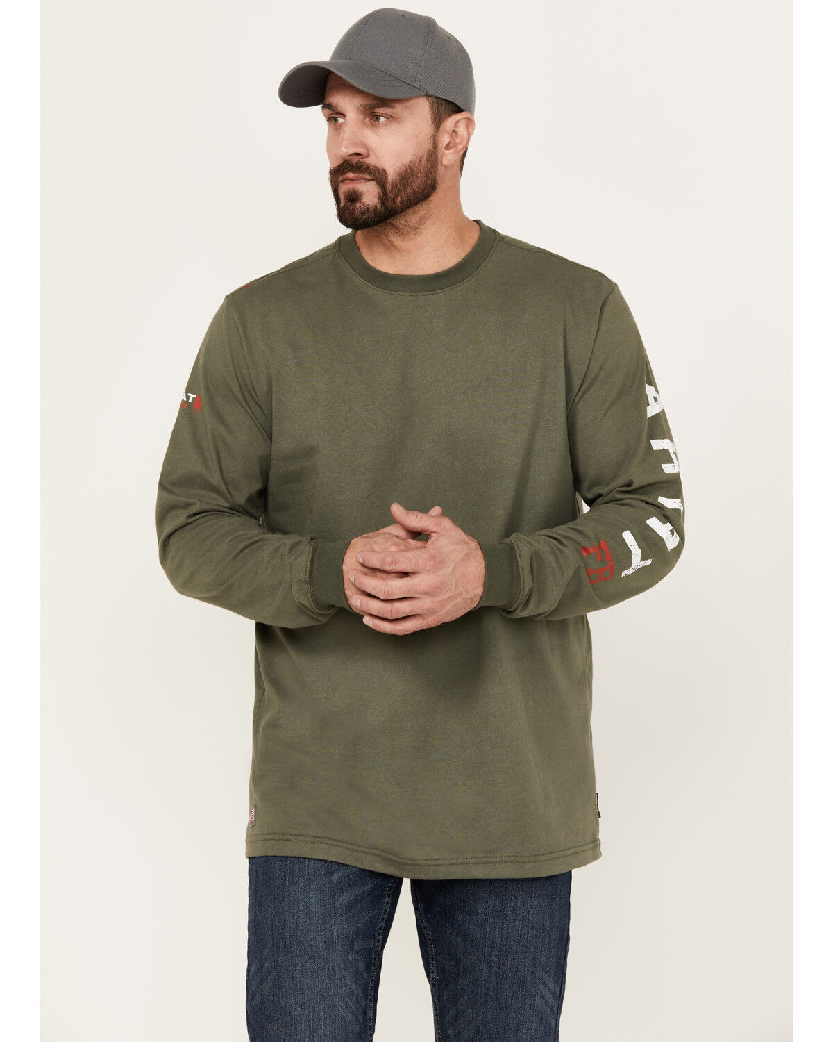 Ariat Men's FR Roughneck Skull Logo Long Sleeve Work T-Shirt