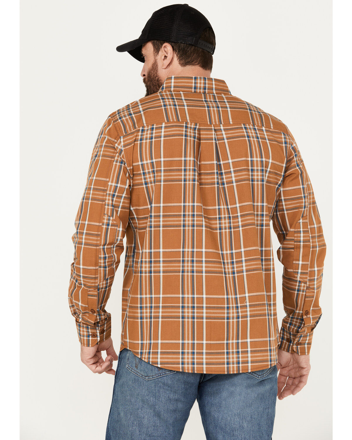 Brothers and Sons Men's Cheyenne Plaid Print Long Sleeve Button-Down Western Shirt