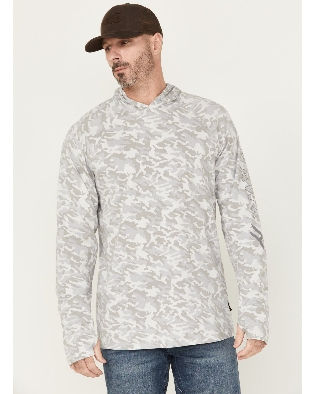 Hawx Men's Sundown Camo Print Hooded Work Shirt