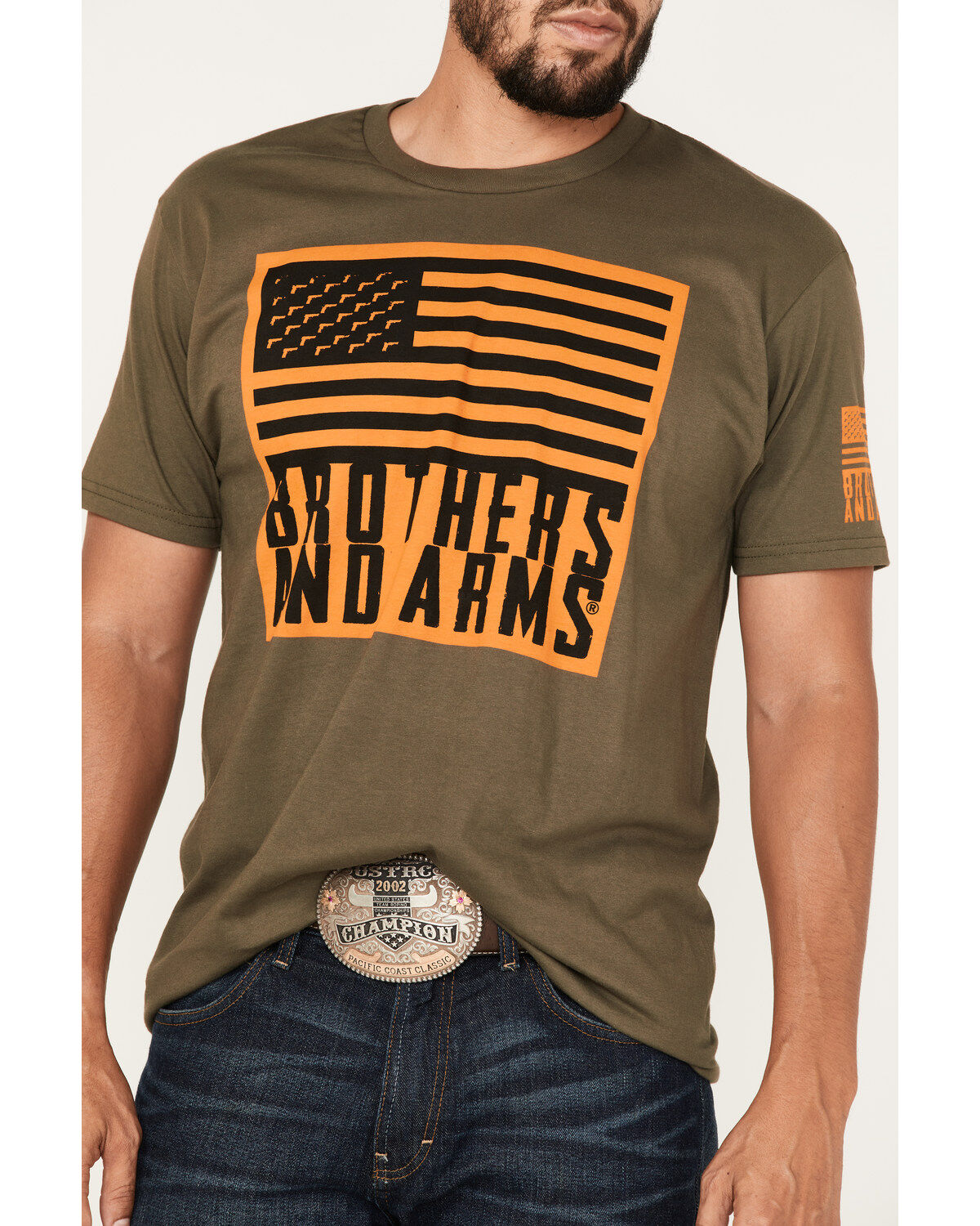 Brothers & Arms Men's Flag Logo Graphic T-Shirt