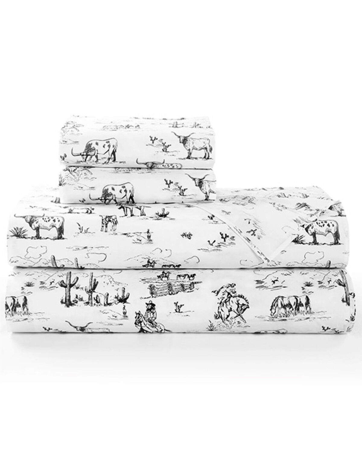 HiEnd Accents 200TC Cotton Ranch Life 4 Piece Sheet Set - Queen Size
