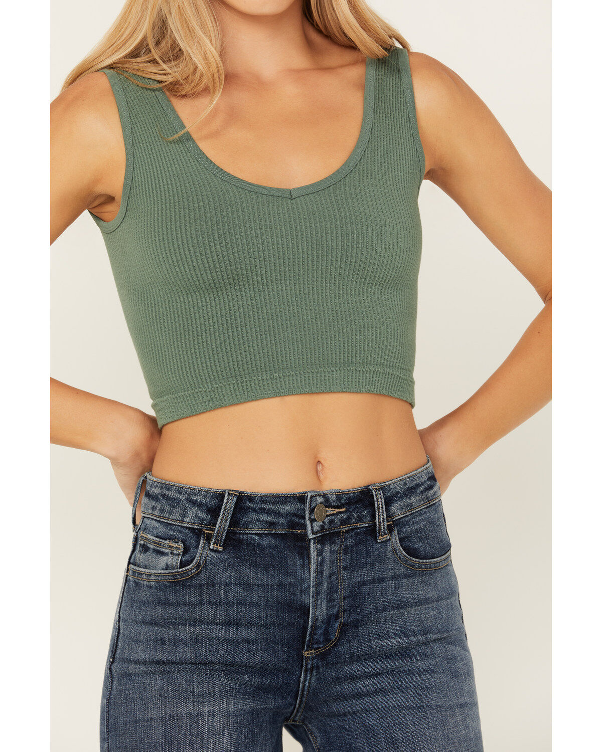 By Together Women's Seamless V Neck Tank Top