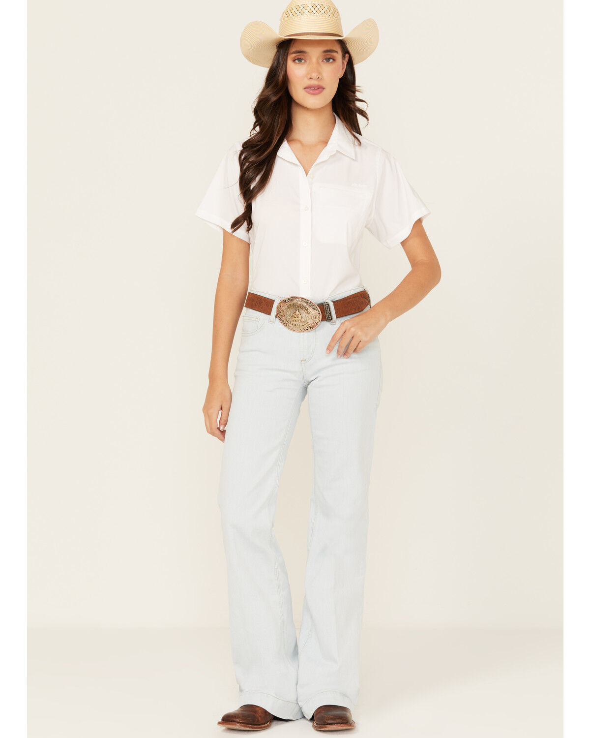 Ariat Women's Jordyn Light Wash Perfect Rise Trouser Stretch Denim Jeans