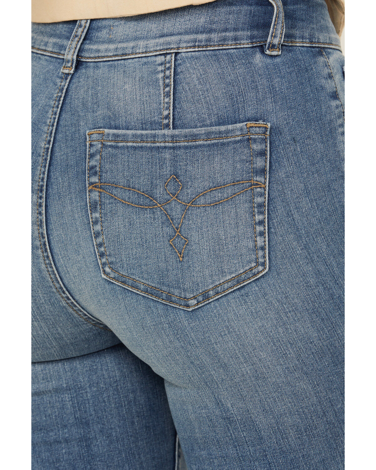 Shyanne Women's Cimarron Light Wash High Rise Flare Stretch Denim Jeans