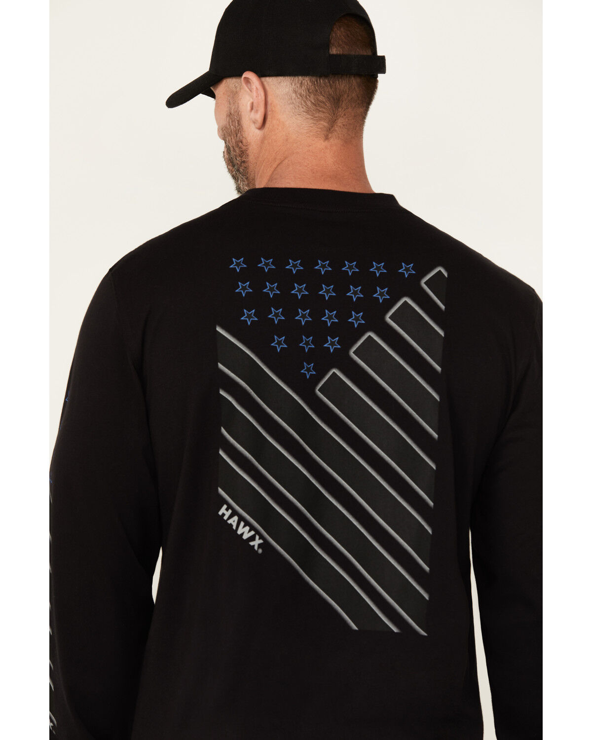 Hawx Men's Stripes Long Sleeve Graphic Work T-Shirt