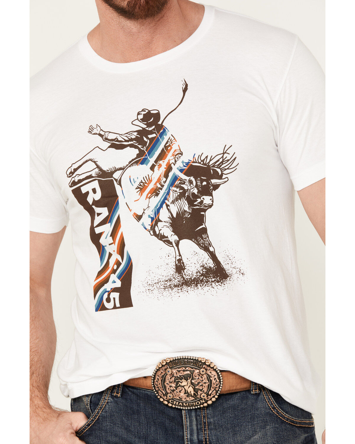 RANK 45&reg; Men's Neil Holmes Bull Rider Short Sleeve Graphic T-Shirt