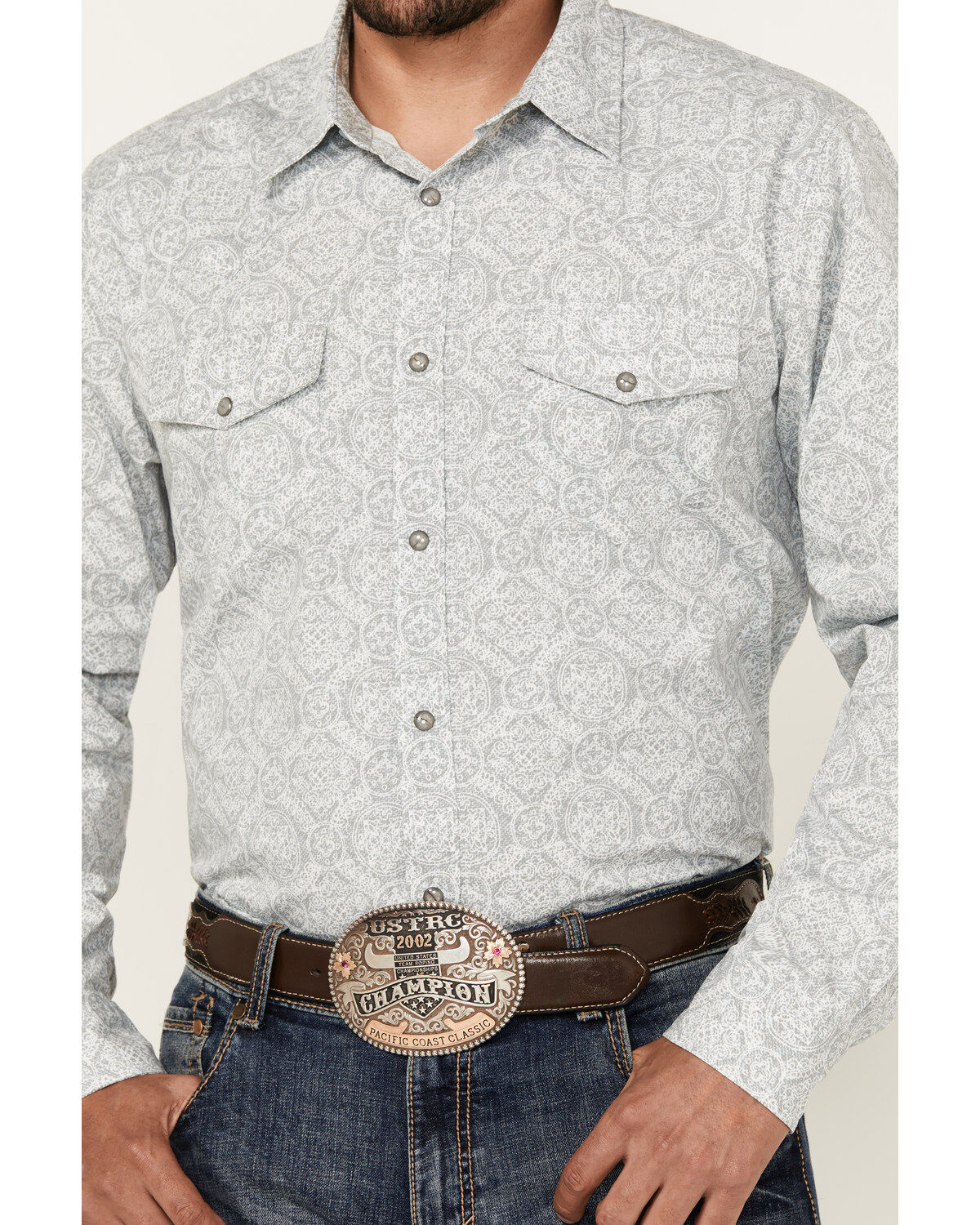 Gibson Trading Co Men's Pavement Medallion Print Long Sleeve Pearl Snap Western Shirt