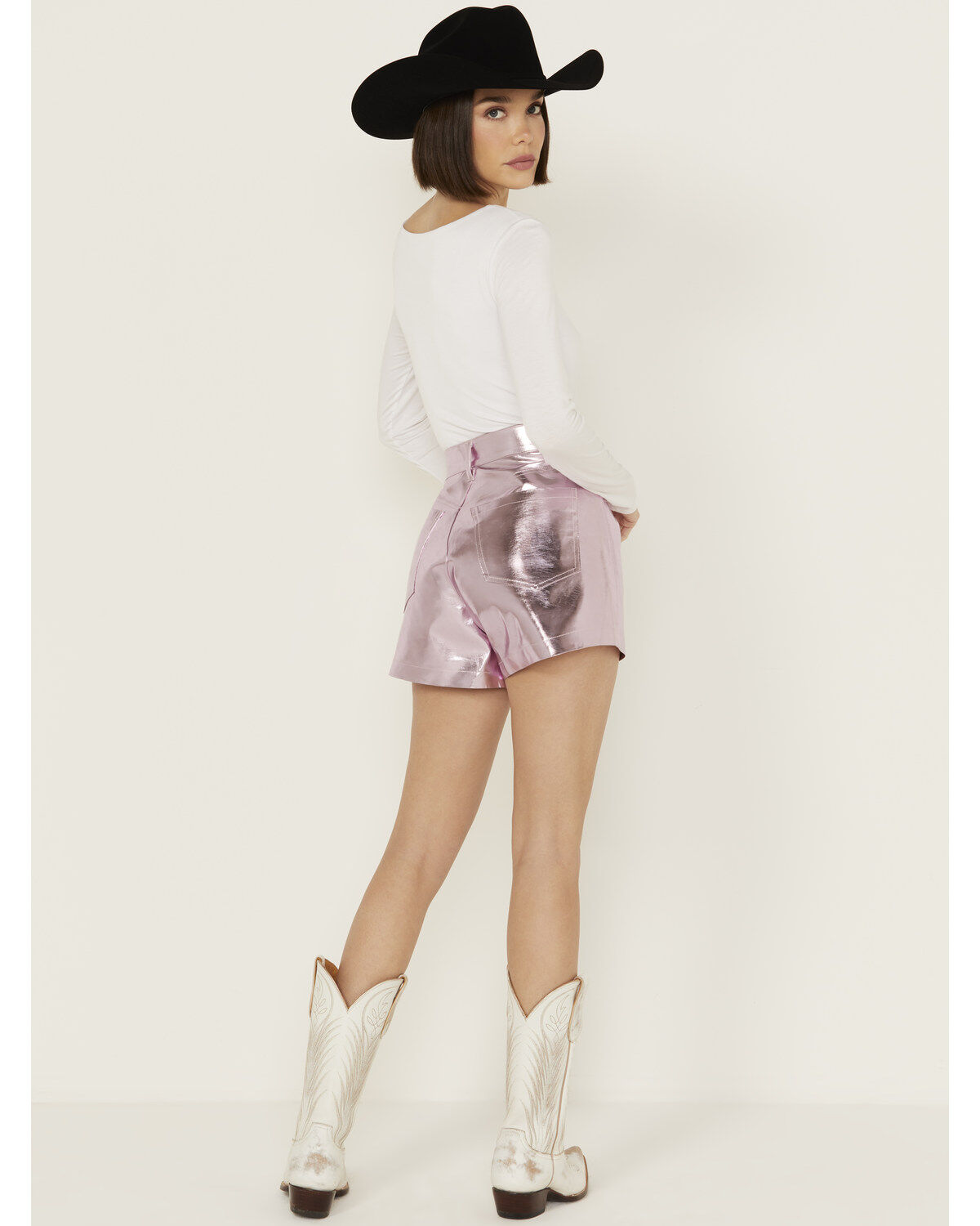 BLANKNYC Women's High Rise Metallic Shorts