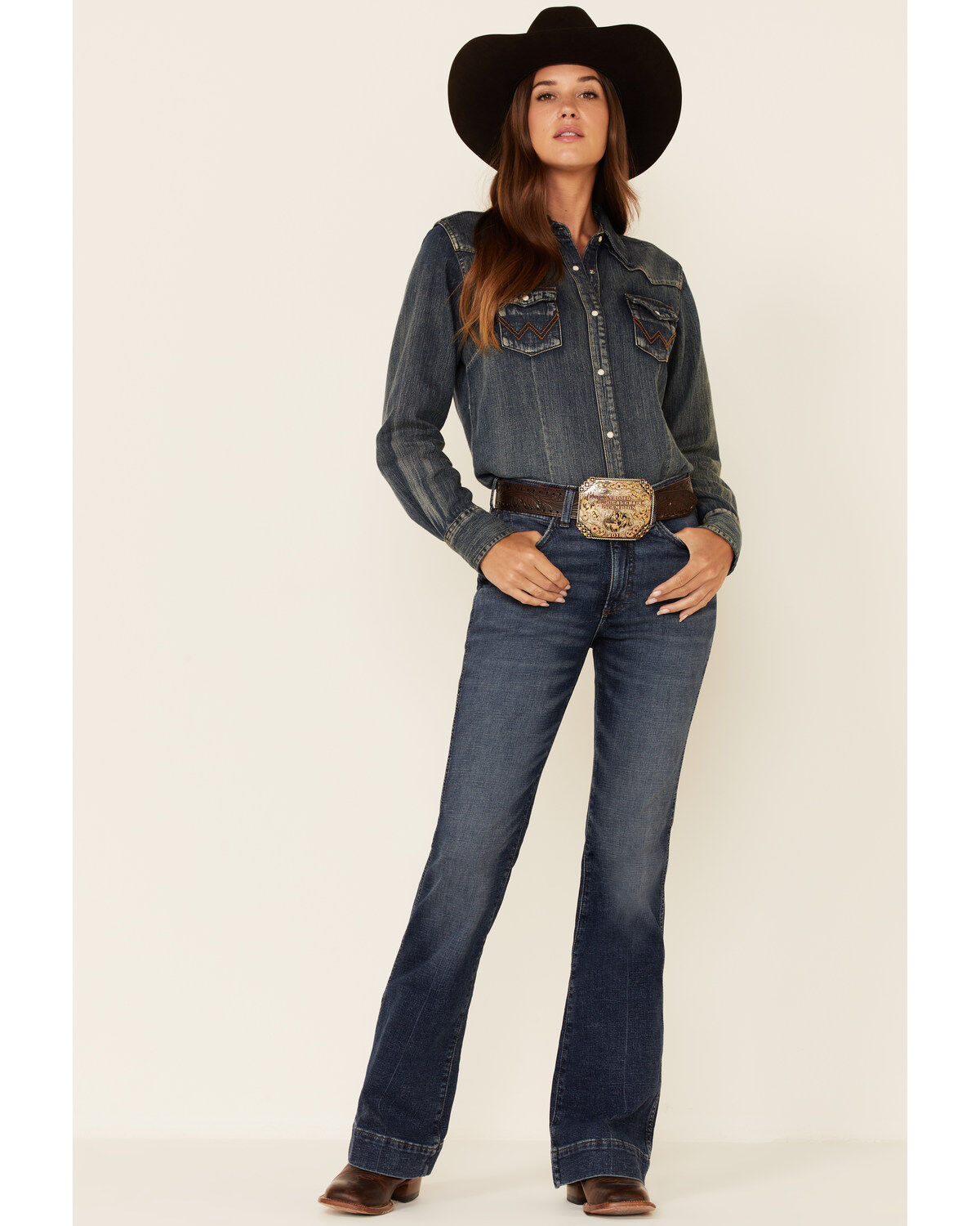 Wrangler Retro Women's Sara Dark Wash High Rise Bootcut Jeans
