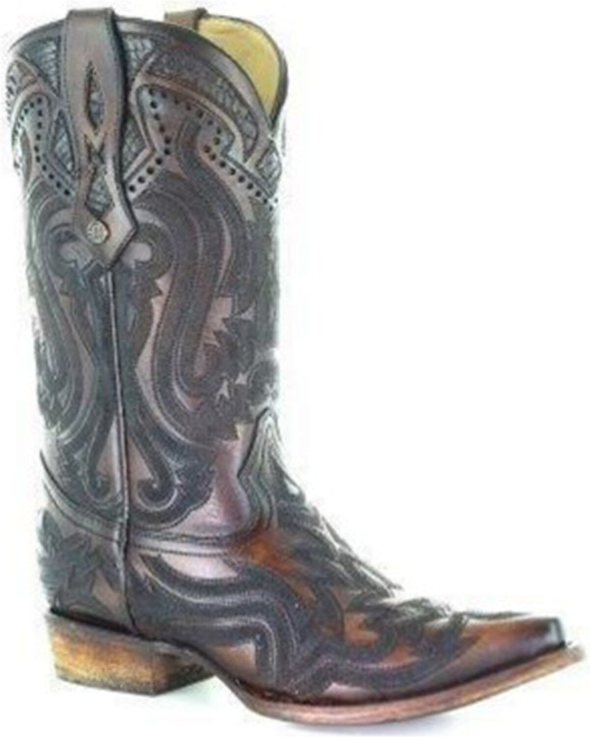 Corral Men's Python Inlay & Laser Sequence Western Boots - Snip Toe