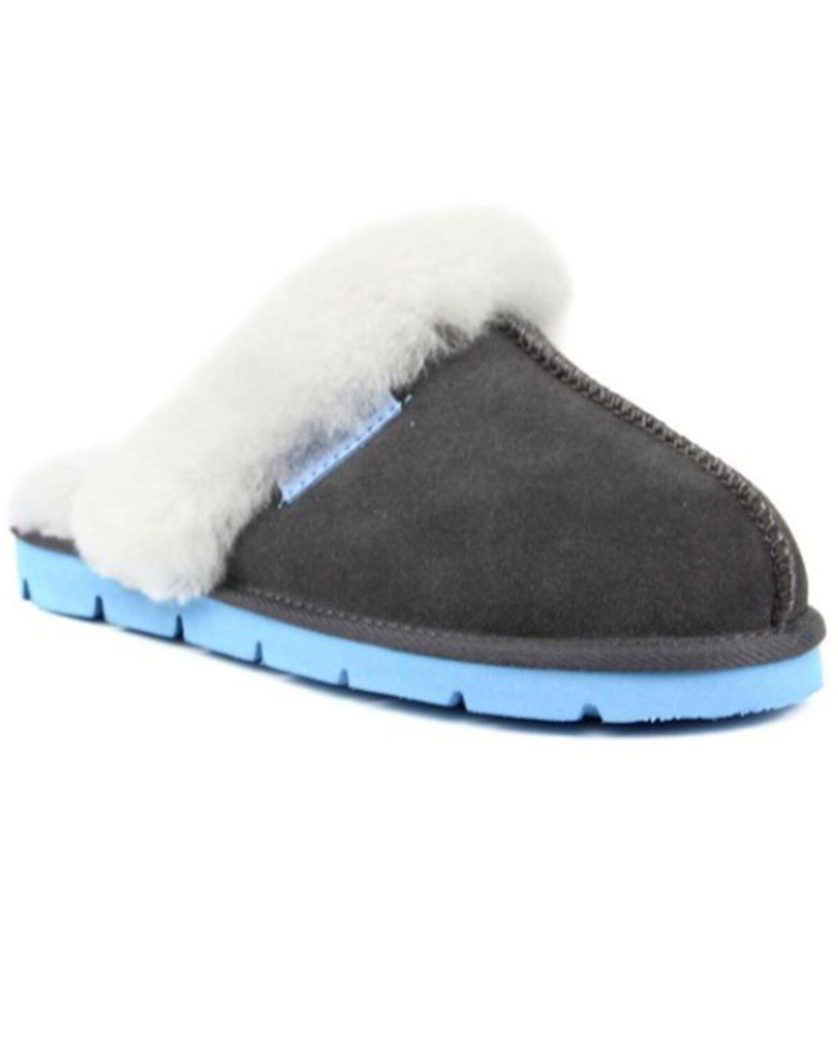 Superlamb Women's Onager Charcoal Suede Leather Casual Slip-On Mule