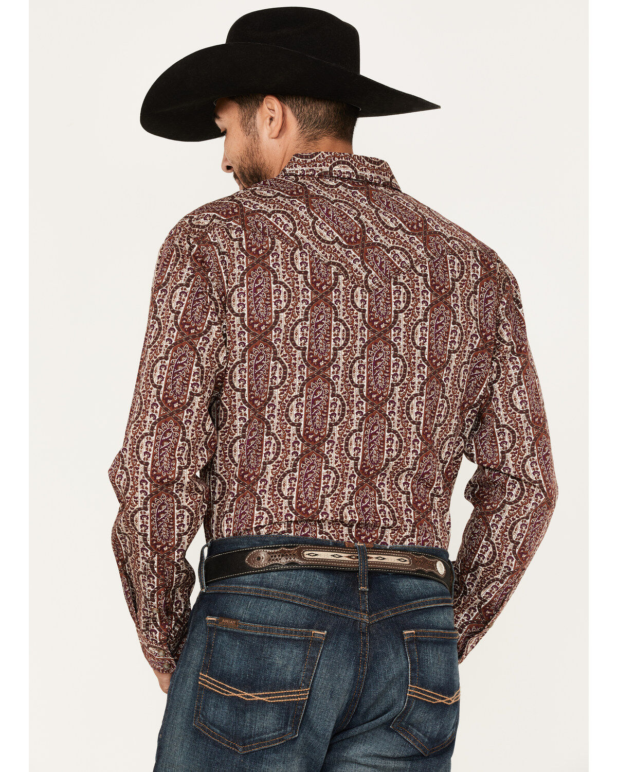 Moonshine Spirit Men's Sundays Best Paisley Stripe Snap Western Shirt