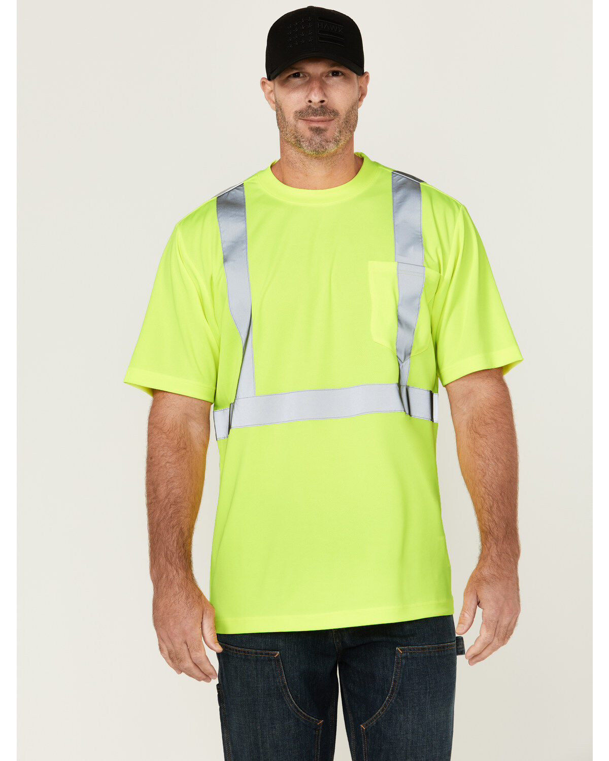 Hawx Men's Hi-Vis Reflective Short Sleeve Work T-Shirt