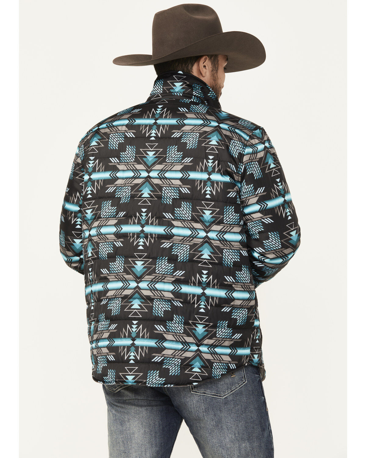 Rock & Roll Denim Men's Quilted Southwestern Snap Jacket