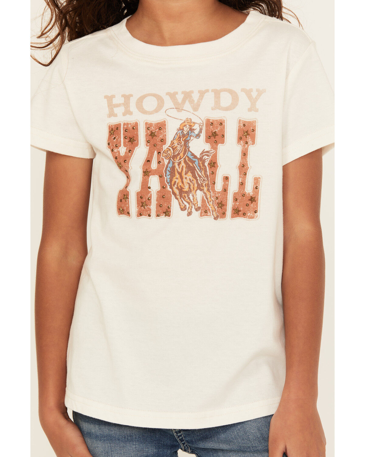 Shyanne Girls' Howdy Y'all Short Sleeve Graphic Tee