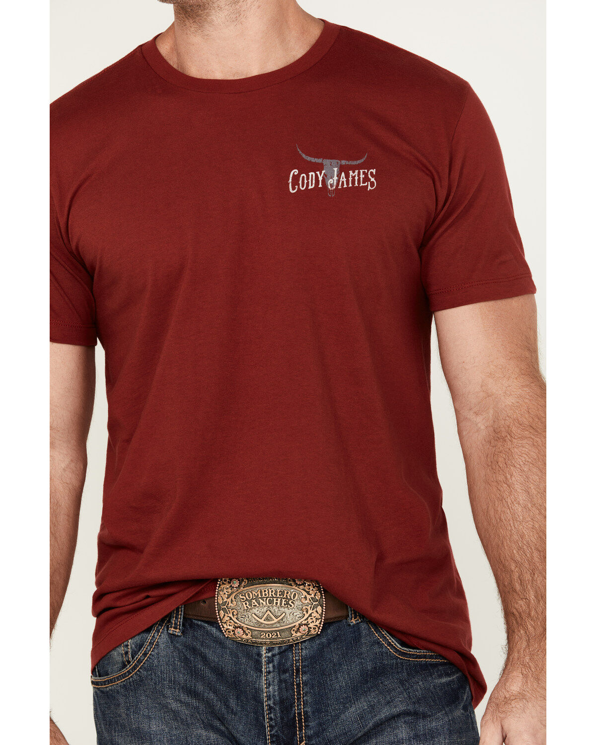 Cody James Men's Long Horn Short Sleeve Graphic T-Shirt