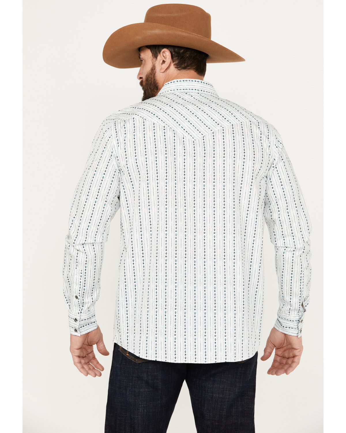 Moonshine Spirit Men's Elderflower Striped Long Sleeve Western Snap Shirt