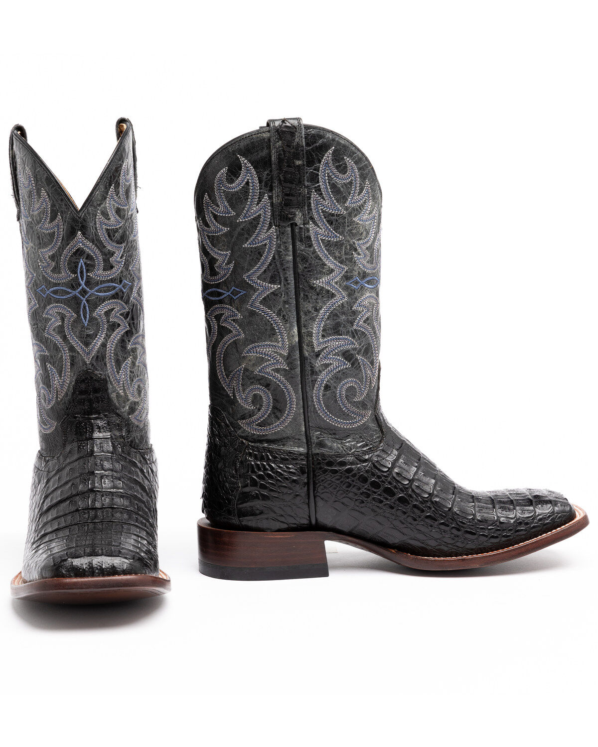Cody James Men's Caiman Embroidered Exotic Boots - Broad Square Toe