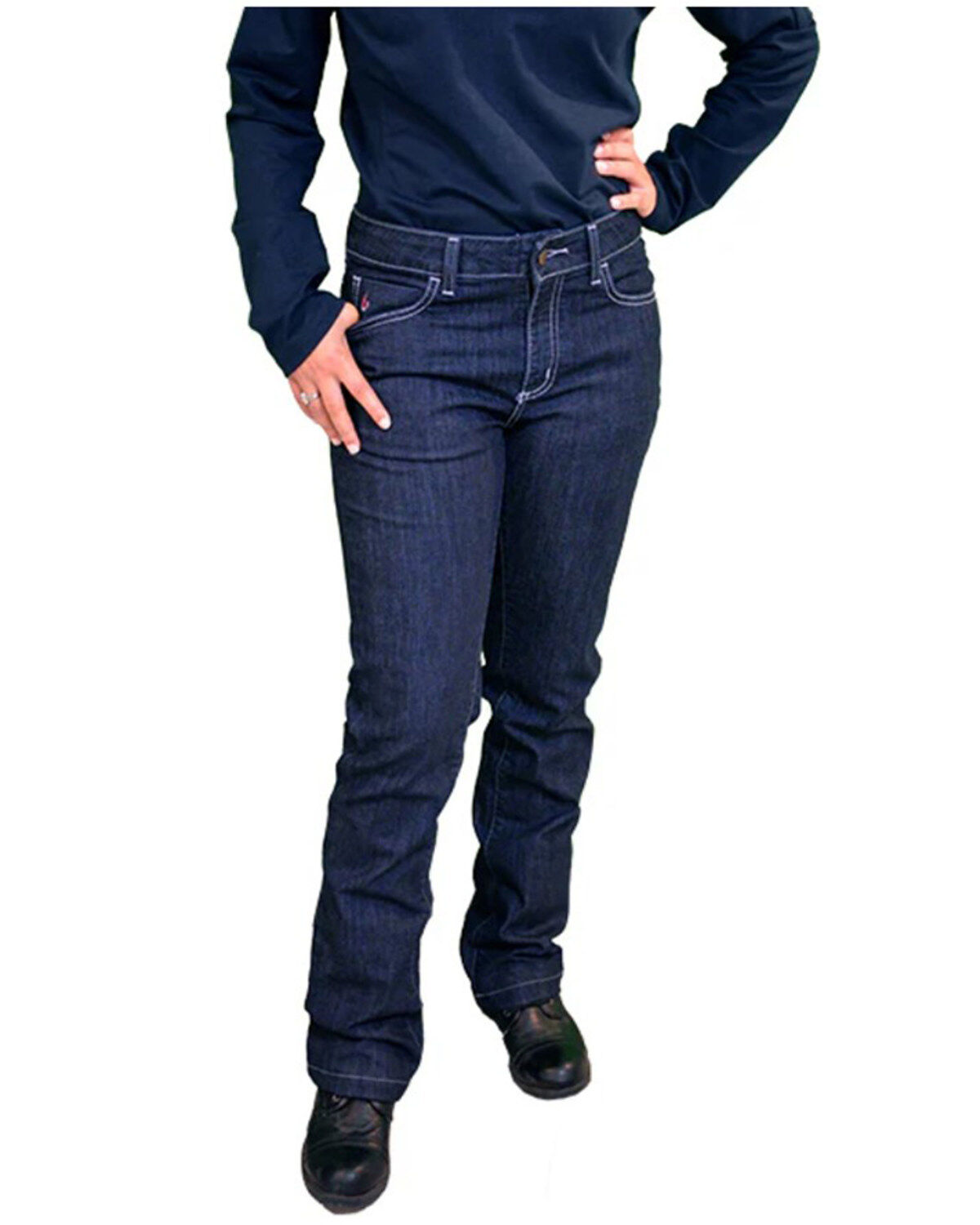 Lapco Women's FR Dark Wash Bootcut Comfort Stretch Denim Jeans