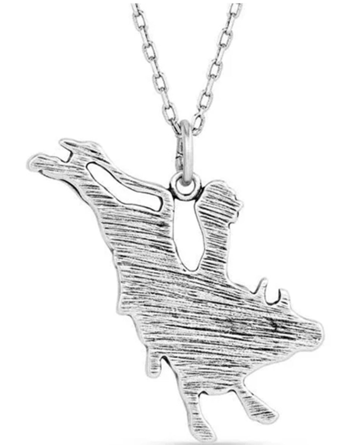 Montana Silversmiths Men's Bull Rider Pendant Necklace