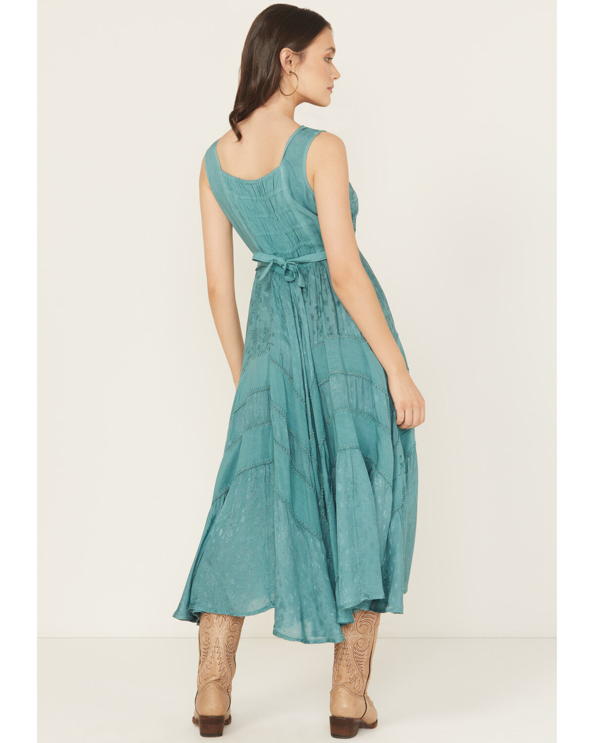 Scully Women's Lace-Up Jacquard Midi Dress