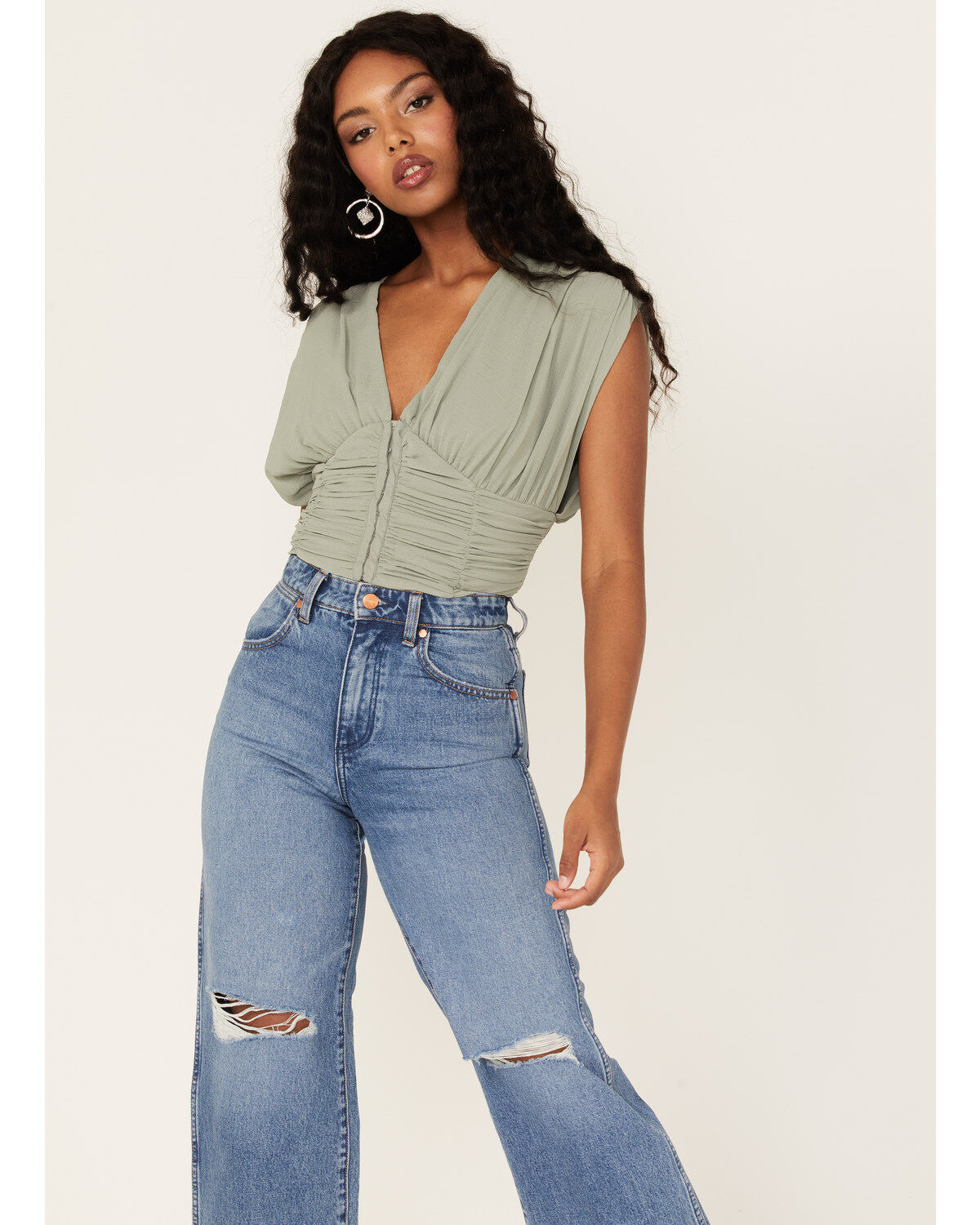 Free People Women's Aria Ruched Corset Crop Top