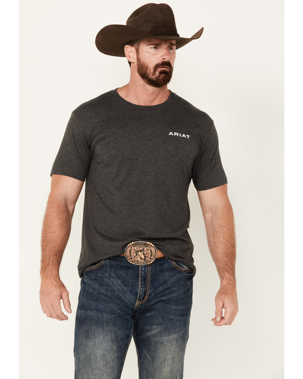 Ariat Men's Wooden Badges Logo Short Sleeve Graphic T-Shirt