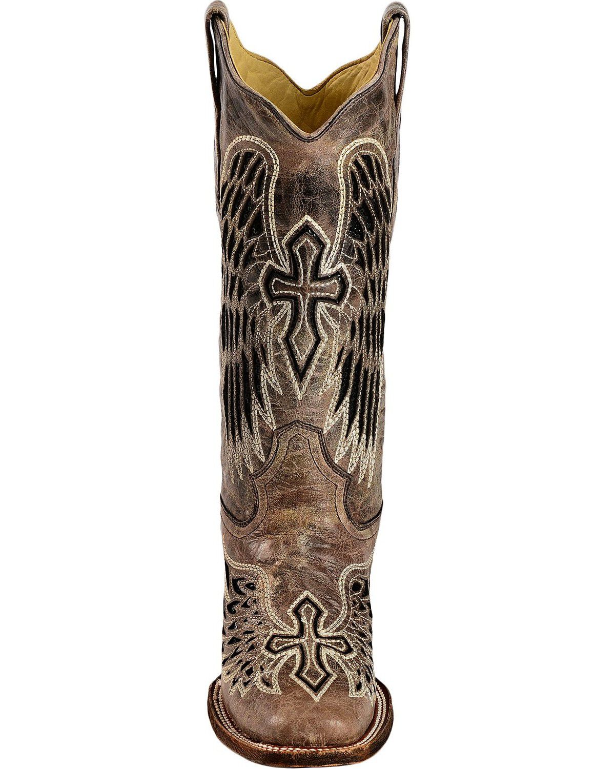 Corral Women's Sequin Wing & Cross Inlay Western Boots - Square Toe