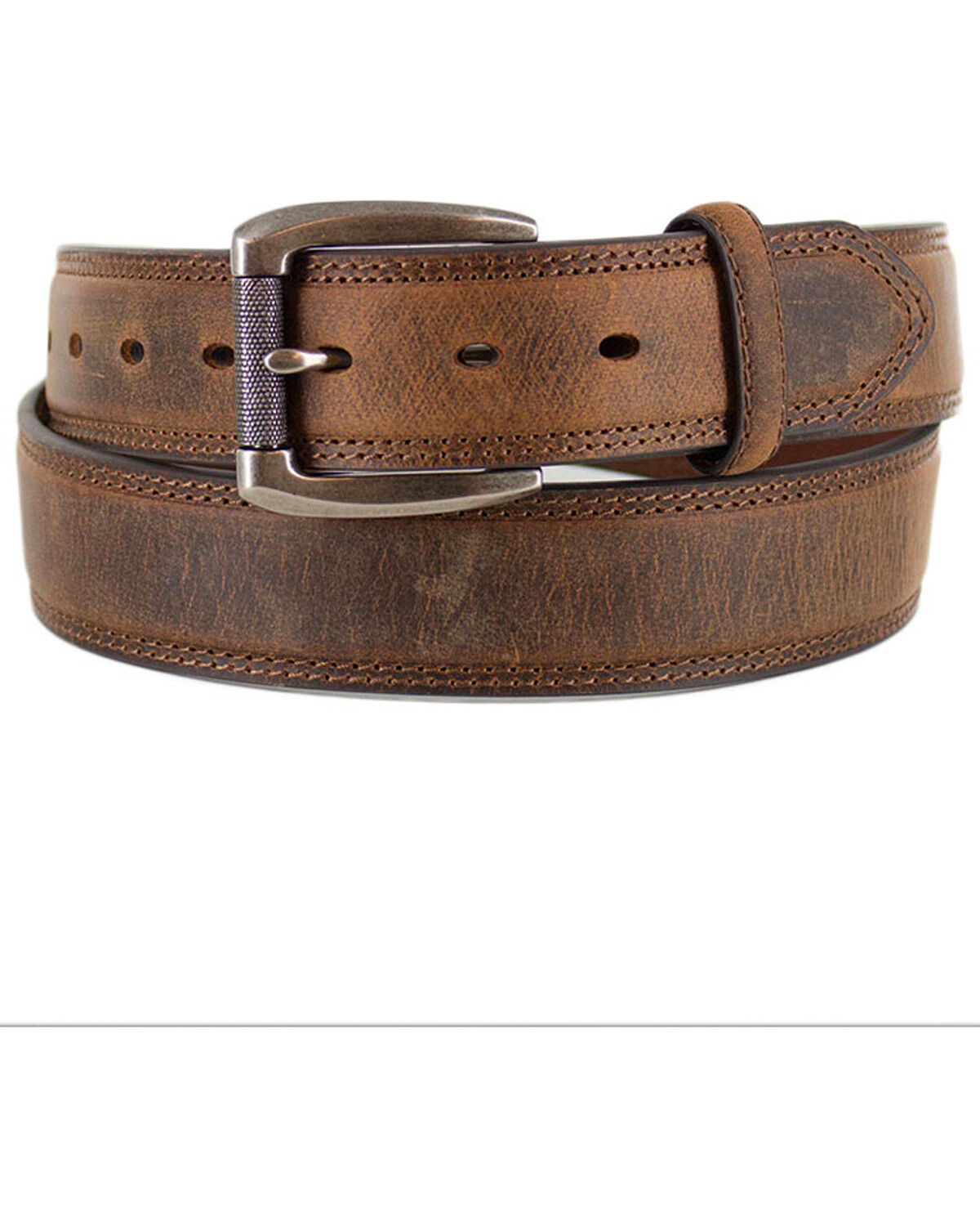 American Worker Men's Tan 1-1/2 Feather Edge Distressed Belt