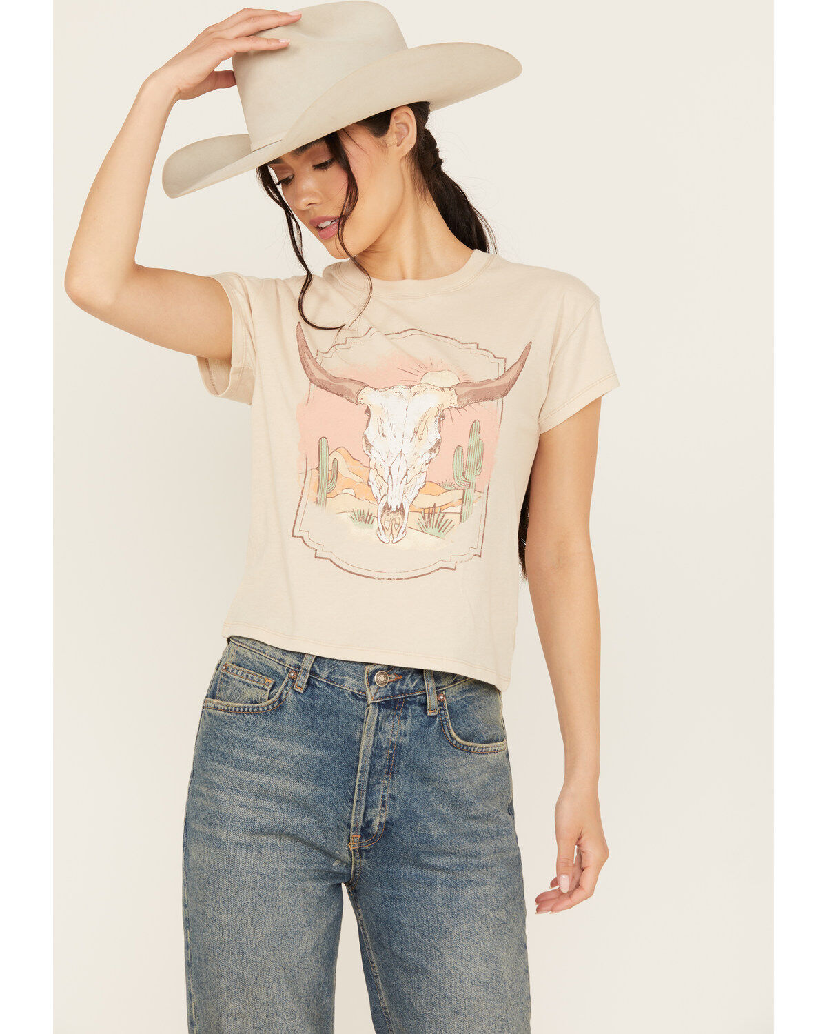 White Crow Women's Desert Steer Head Graphic Tee