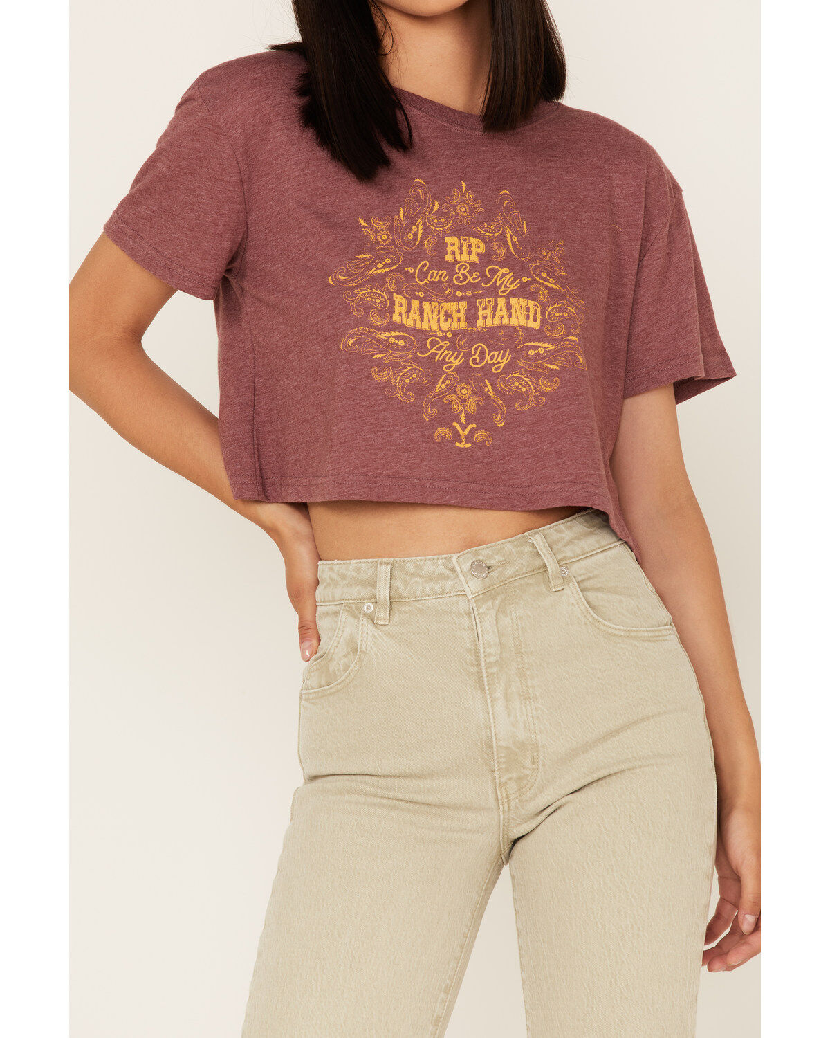 Wrangler x Yellowstone Women's RIP Can Be My Ranch Hand Cropped Graphic Tee
