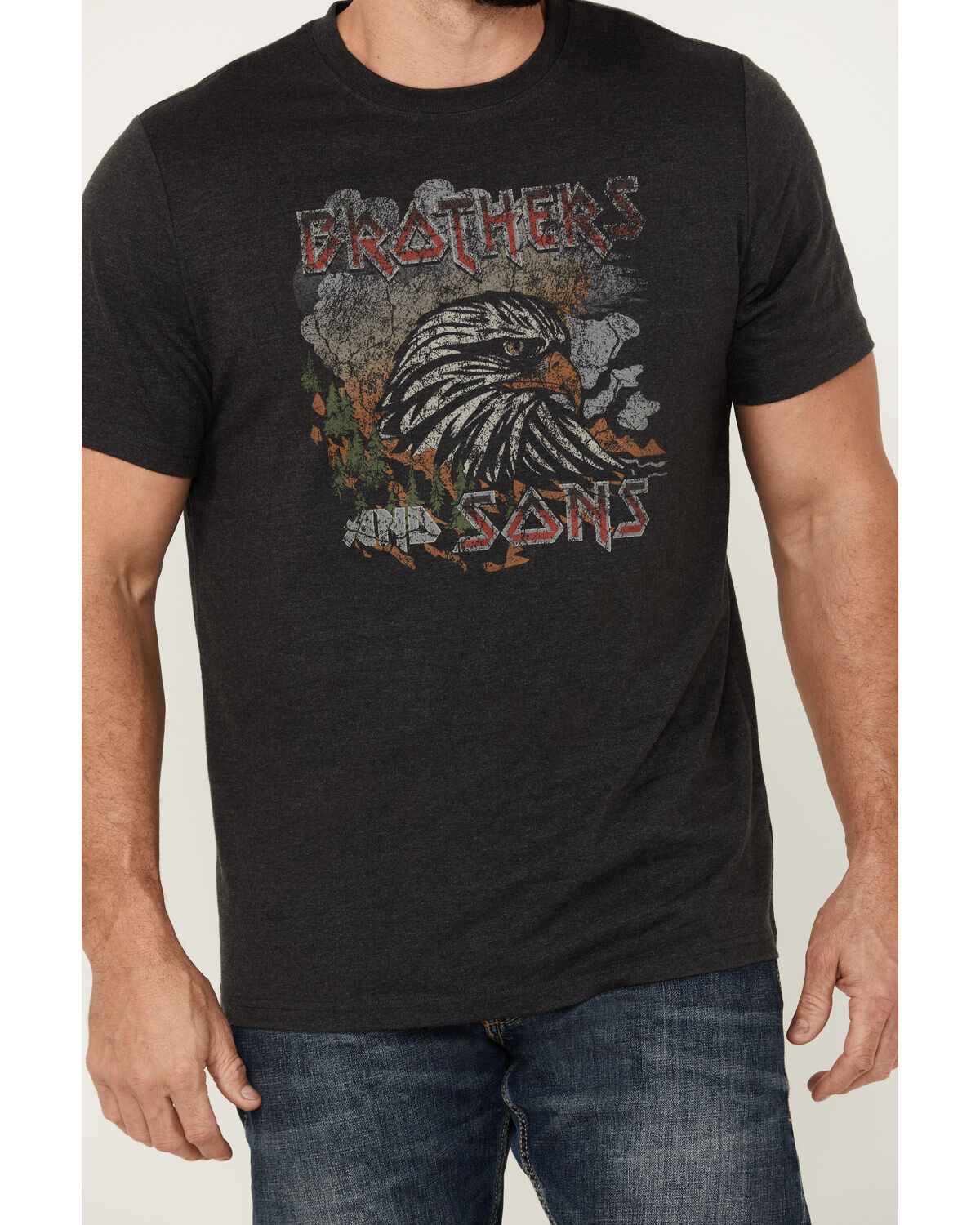 Brothers and Sons Men's Outlook Eagle Short Sleeve Graphic T-Shirt