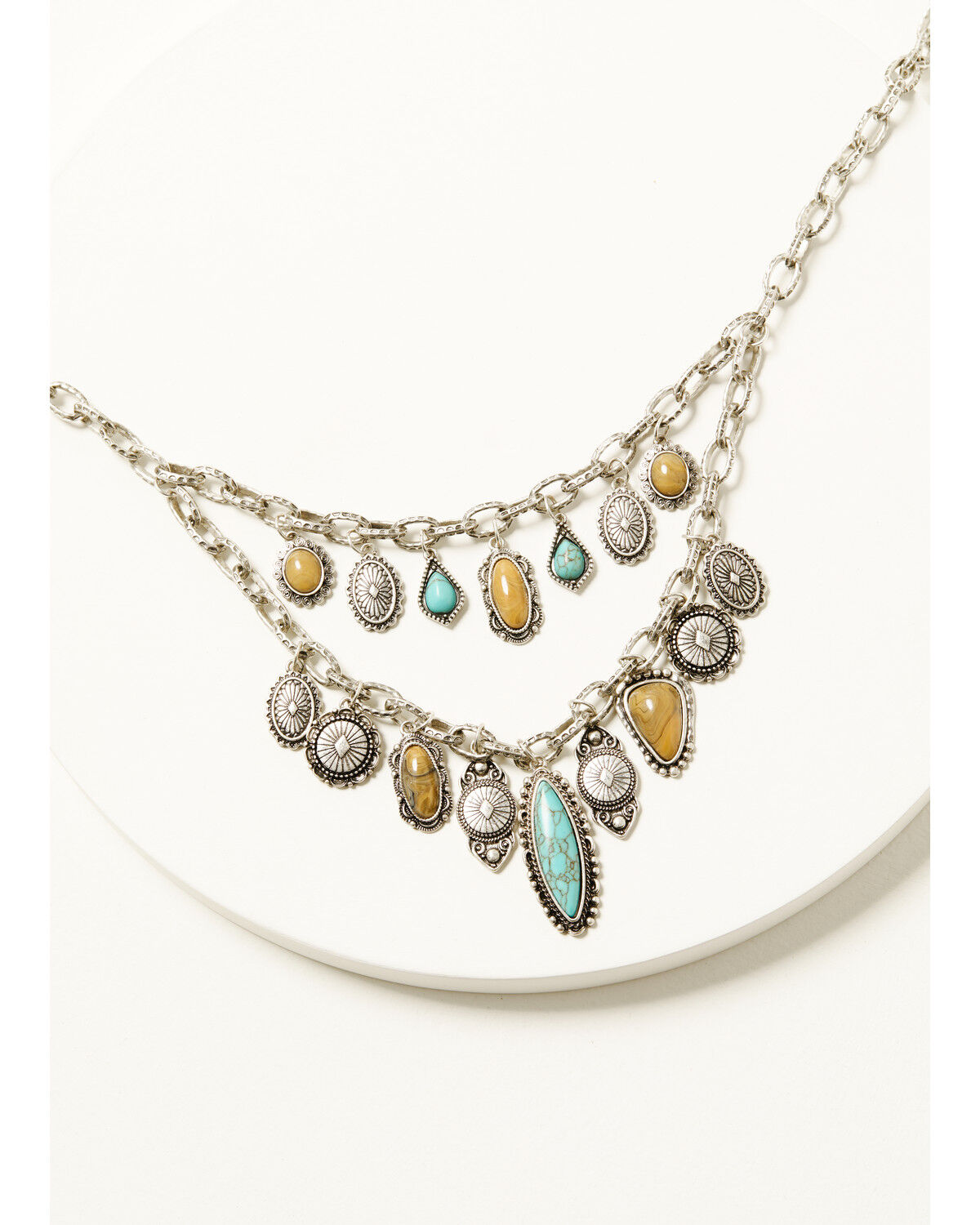 Shyanne Women's Rodeo Sunset Layered Charm Concho Necklace