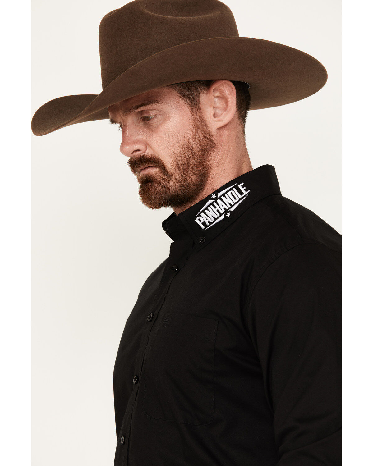 Panhandle Select Men's Solid Long Sleeve Button-Down Western Shirt