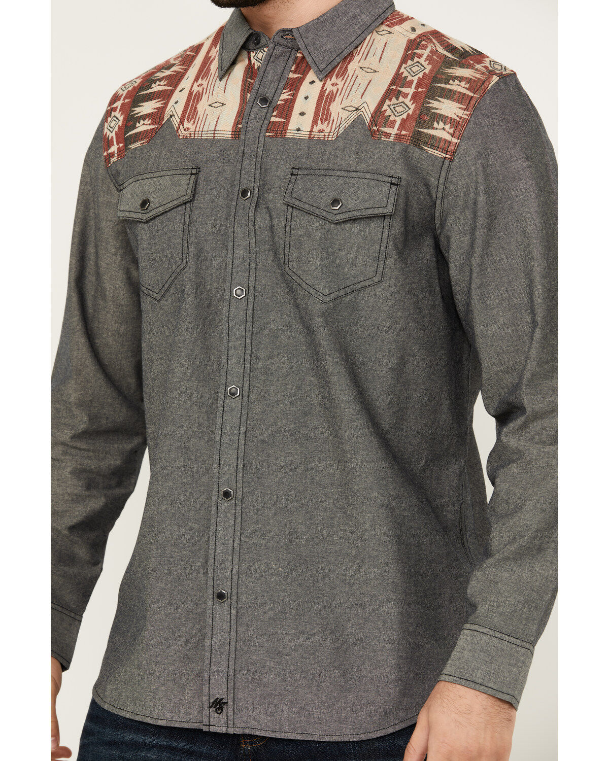 Moonshine Spirit Men's Highway Southwestern Yoke Long Sleeve Snap Western Shirt