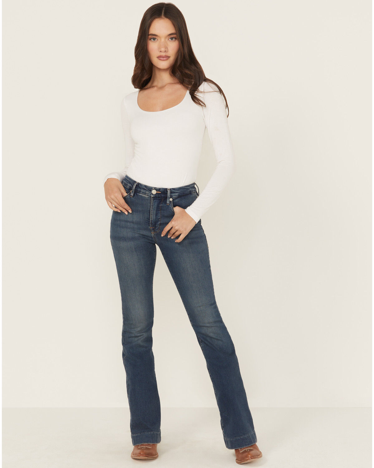 Good American Women's Good Legs Dark Wash High Rise Flare Denim Jeans