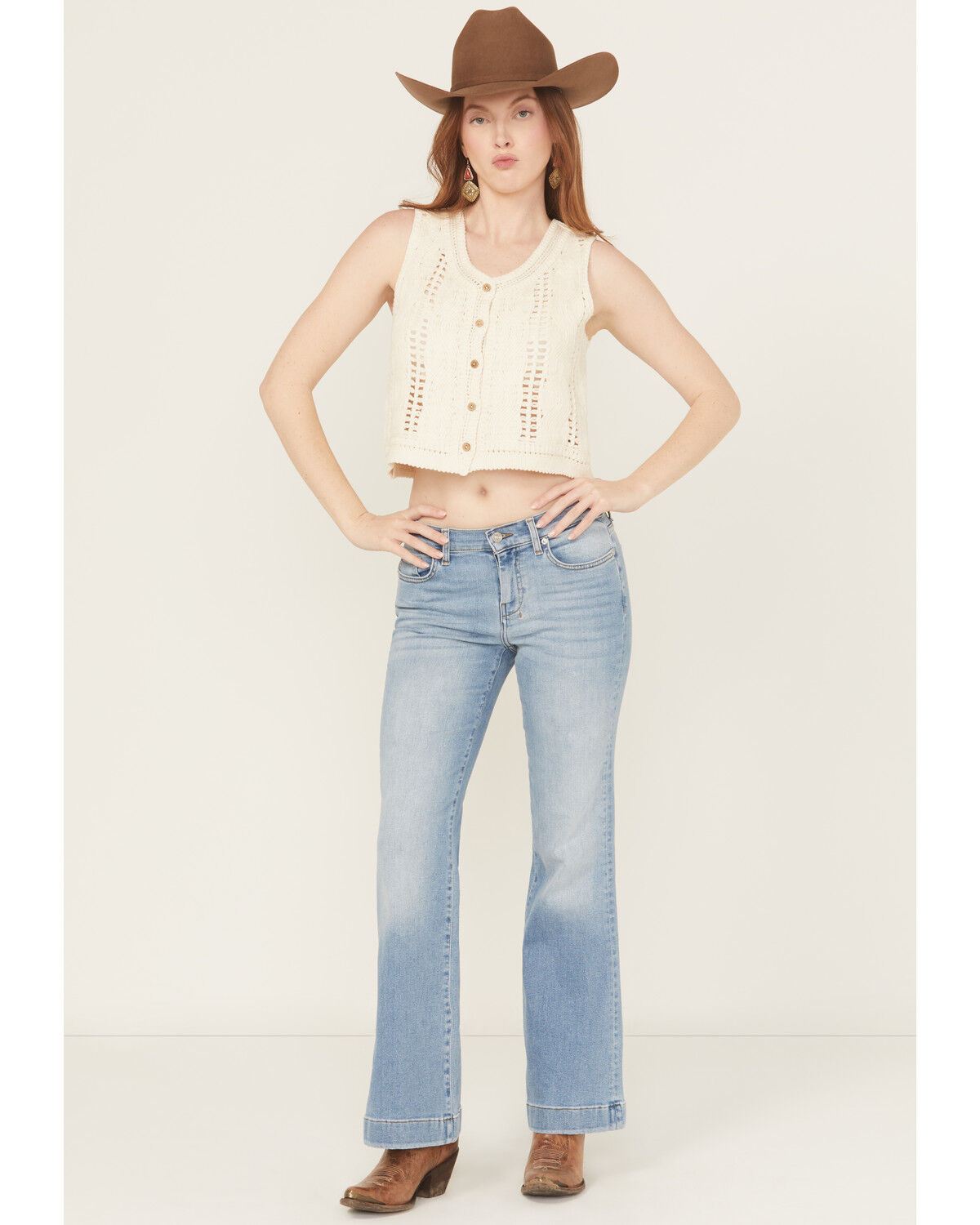 7 For All Mankind Women's Boot Barn Exclusive Light Wash Mid Rise Dojo Trouser Stretch Denim Jeans