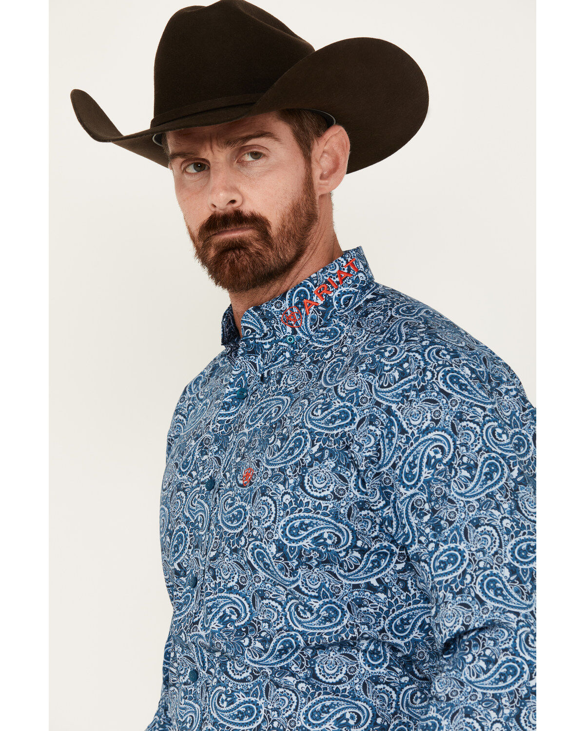 Ariat Men's Team Wayde Paisley Print Long Sleeve Button-Down Western Shirt