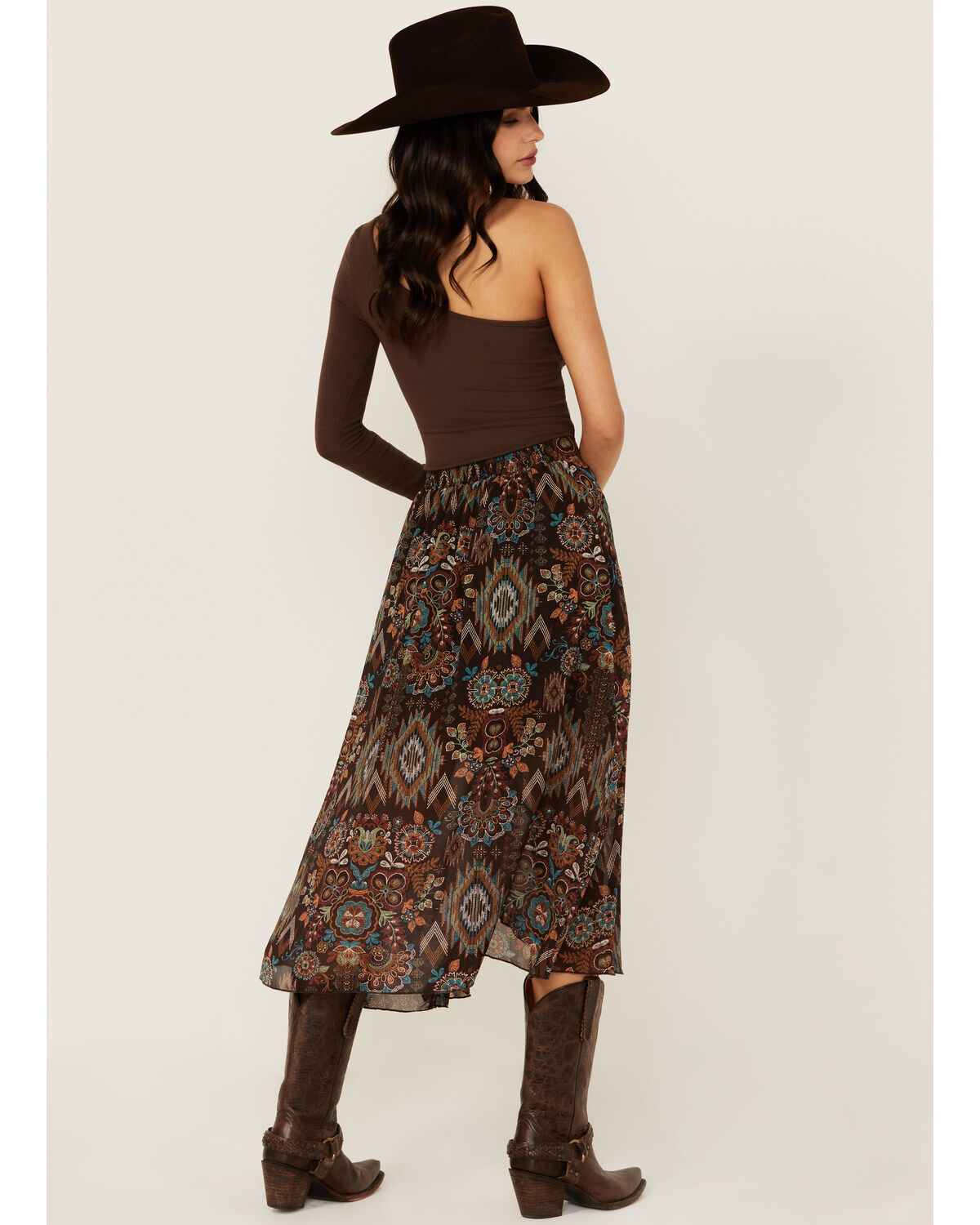 Shyanne Women's Printed Ruffle Midi Skirt