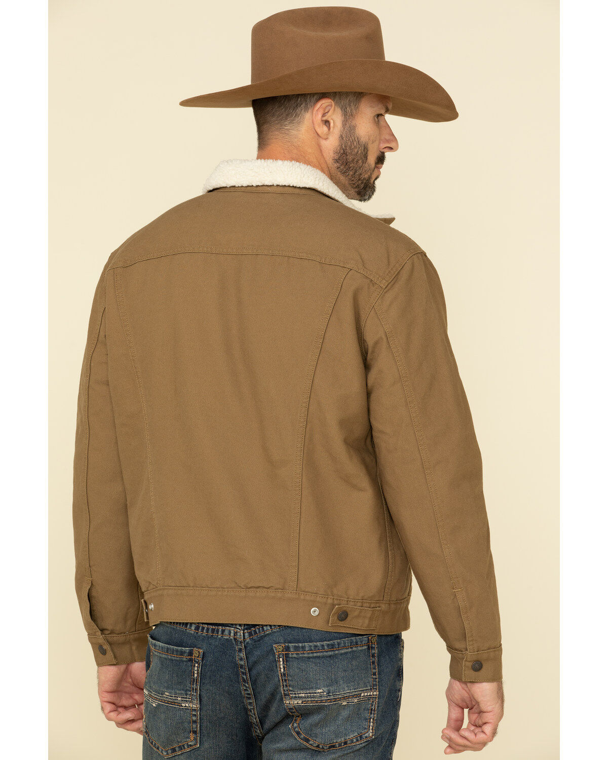 Levi's Men's Tan Sherpa Lined Trucker Jacket