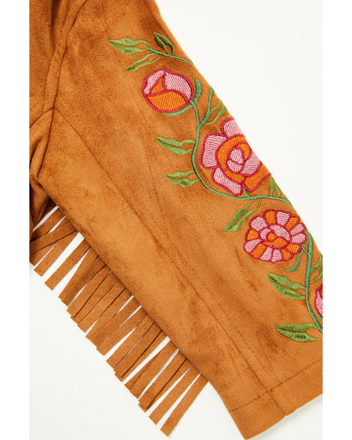 Fornia Toddler Girls' Floral Embroidered Fringe Jacket