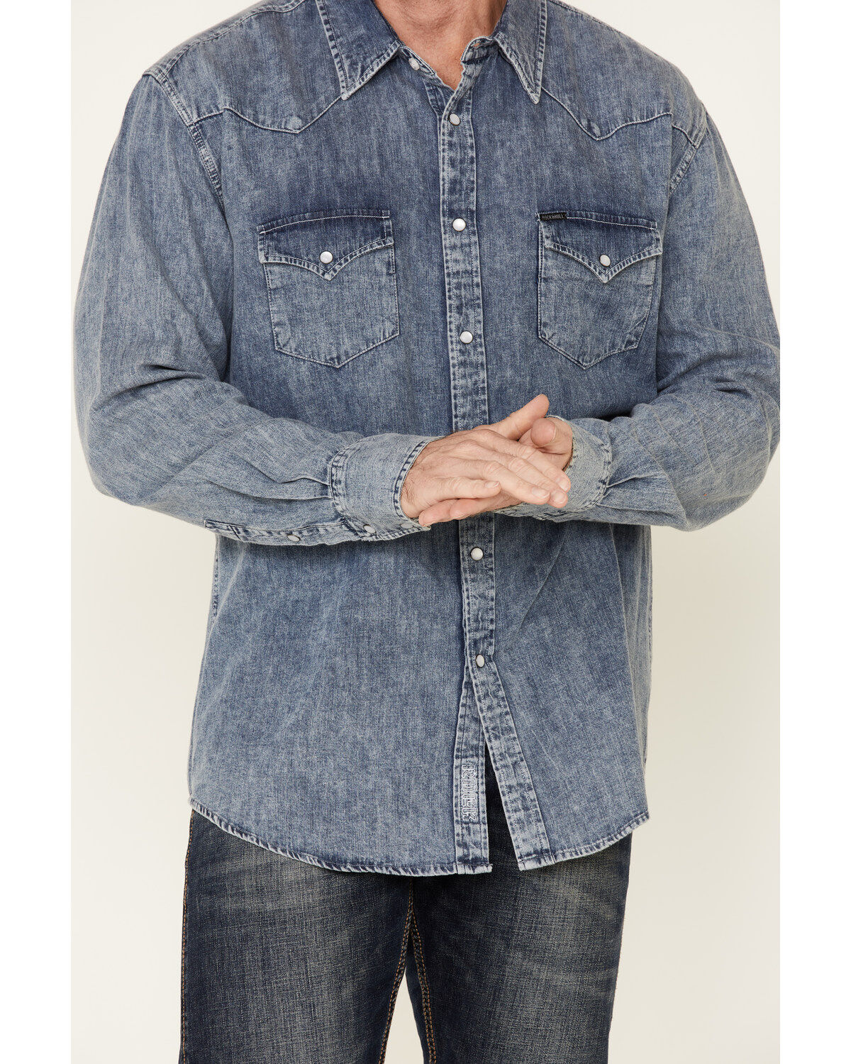 Rock & Roll Denim Men's Long Sleeve Denim Western Shirt