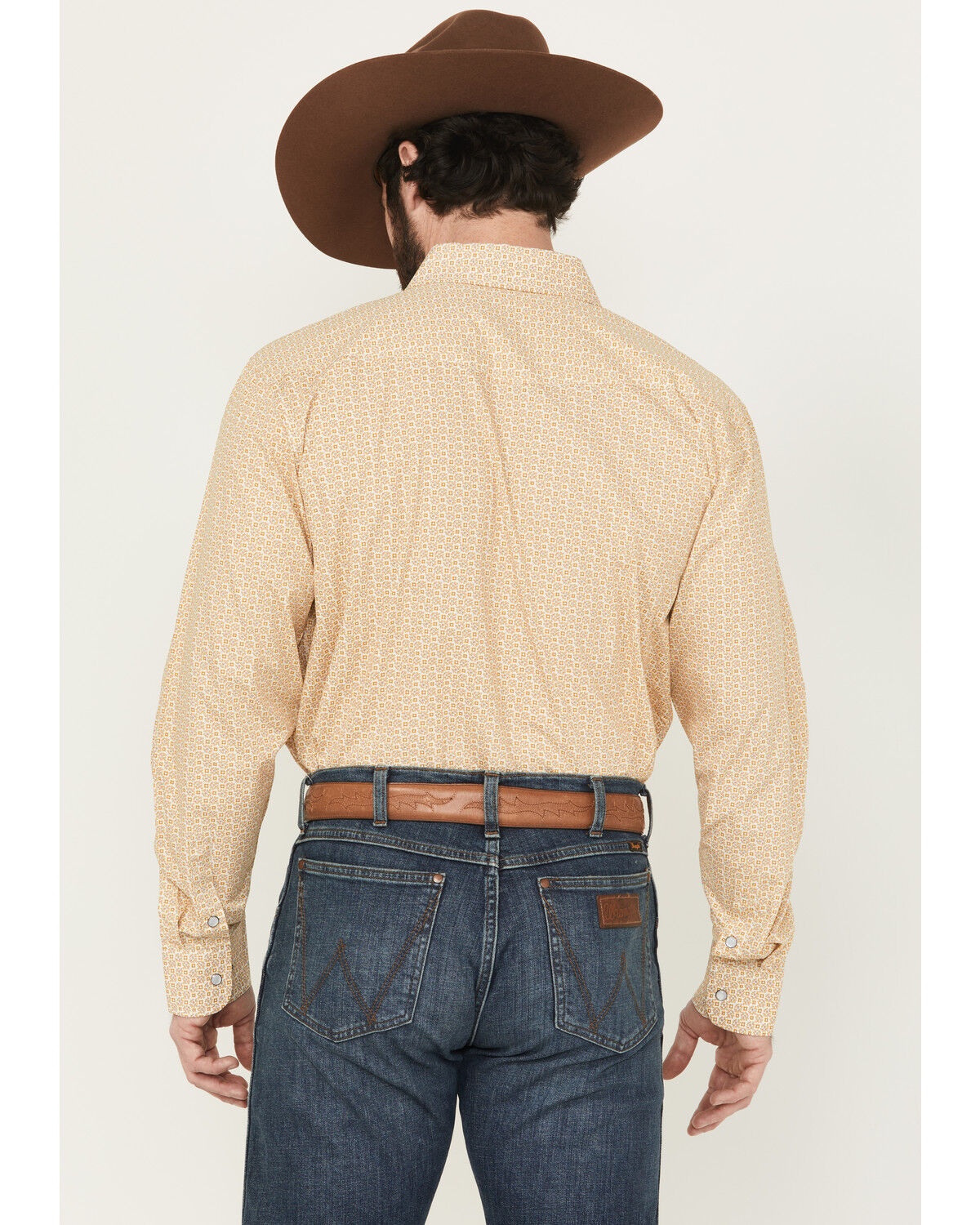 Panhandle Select Men's Geo Print Long Sleeve Snap Western Shirt